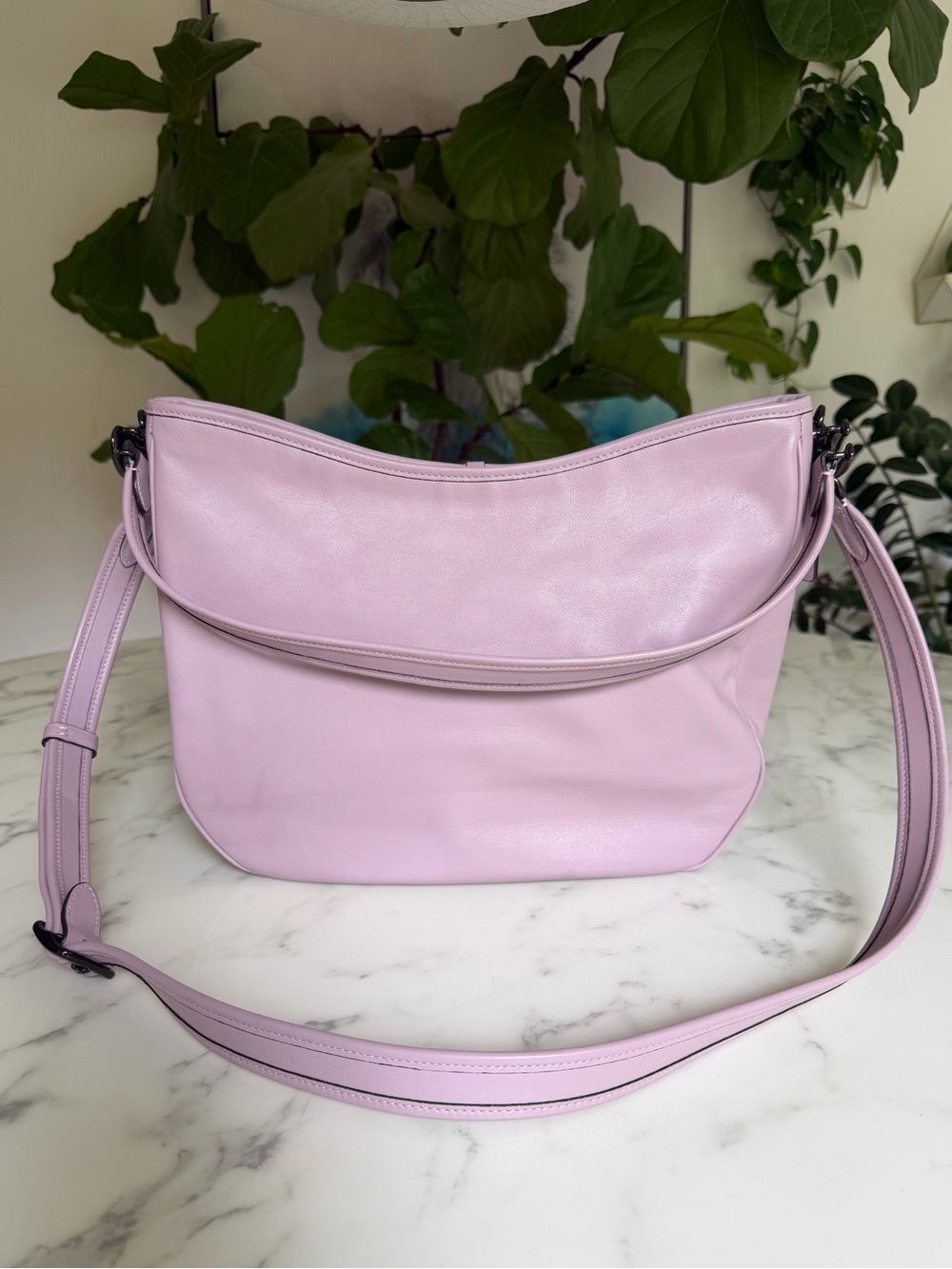 Coach Soft Tabby Hobo Bag Shoulder Crossbody Ice Purple Leather C6340